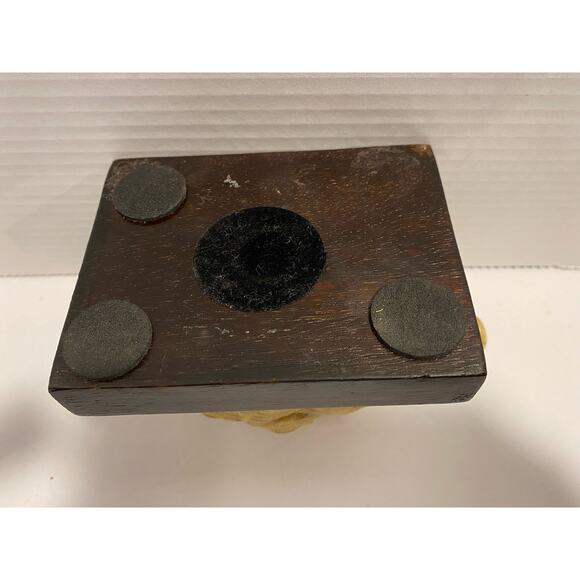 Fish Figurine on Wood Block Ceramic 8" Beach House Neutral Coastal Decor - Picture 8 of 8